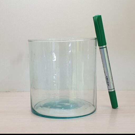 استوانه شیشه ای قطر10 ارتفاع10درجه2(تنگ شیشه ای)(گلدان شیشه ای)(نیلوفر 10)