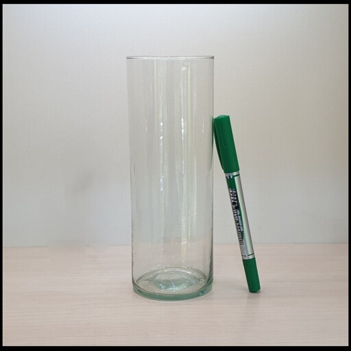 استوانه شیشه ای قطر6 ارتفاع18درجه2(گلدان شیشه ای)(گیفت باکس)