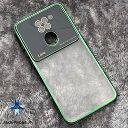 قاب گوشی Redmi Note 9 شیائومی محافظ شیشه ای پشت شفاف دور رنگی سبز پر رنگ