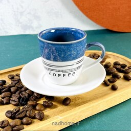  قهوه خوری سرامیک دنی هوم روستیک آبی  ( یک عدد فنجان  نعلبکی ) 