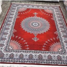 فرش ماشینی 9 متری اصفهان قرمز خوش رنگ