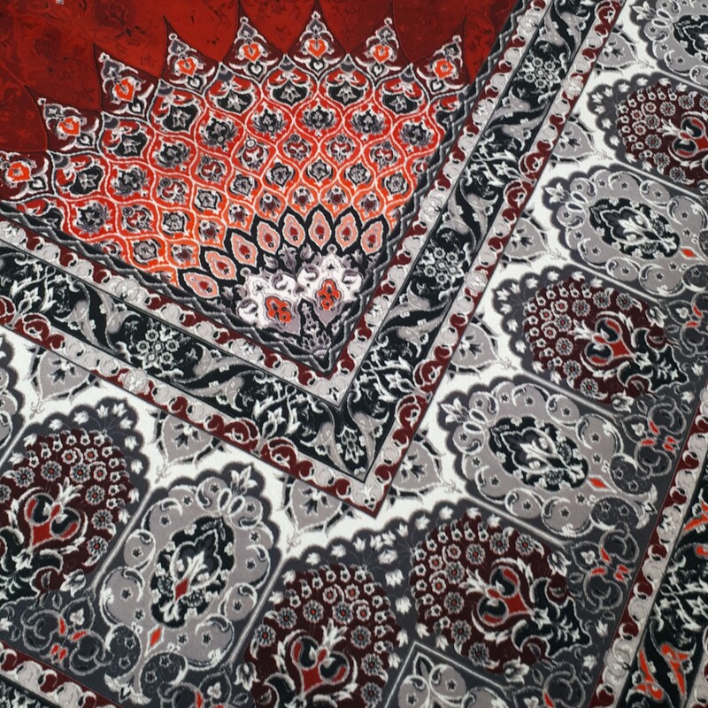 فرش ماشینی 9 متری اصفهان قرمز خوش رنگ