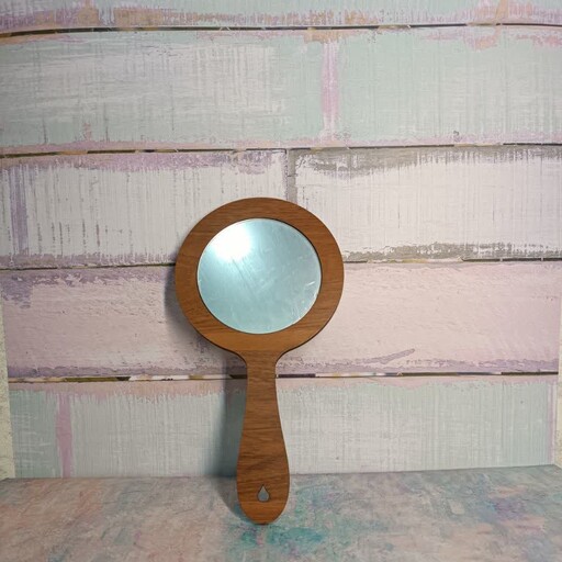 آینه دستی چوبی با چاپ عکس دلخواه