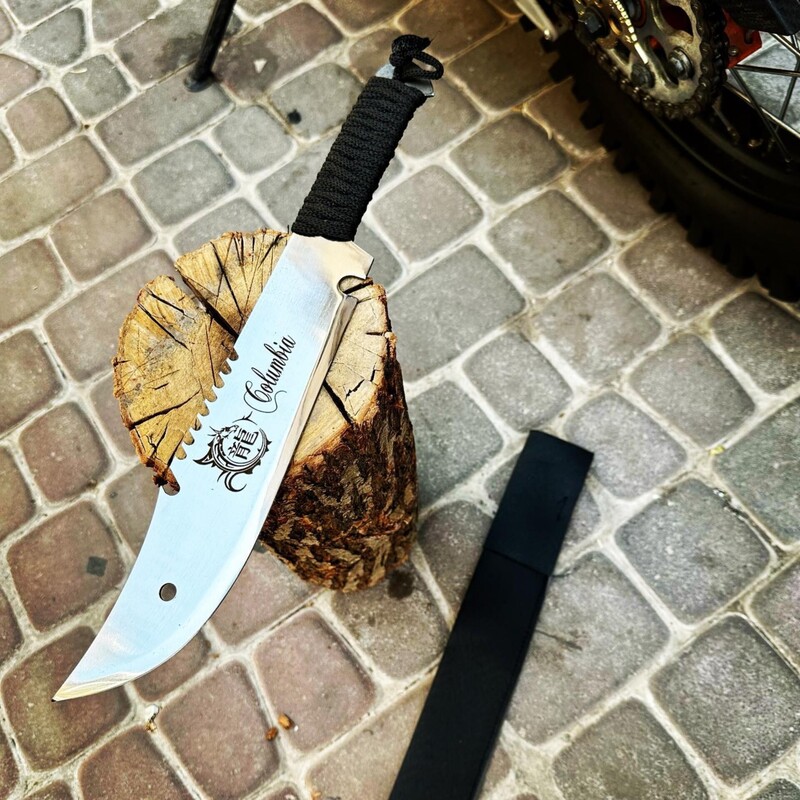 چاقوی سفری کلمبیا تیغه براق 40 سانت همراه با غلاف هدیه
