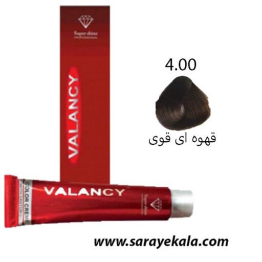 رنگ مو والانسی  VALANCY سری طبیعی قوی 4.00 قهوه ای قوی 