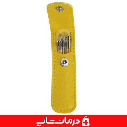 گوش پاک کن فلزی ست 6 عددی پاکسازی گوش فنری با کف چرم جرم گیر گوش پاک کننده گوش گوش پاک کن تمیز گوش درمان شاپ 402241