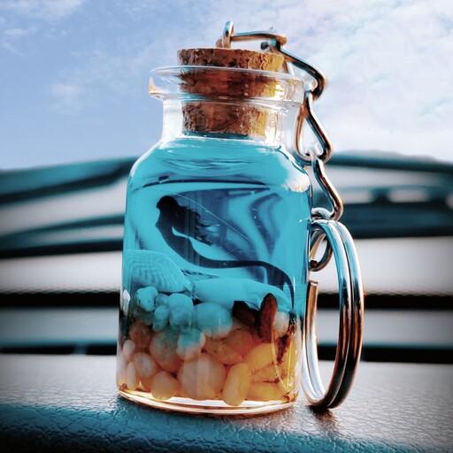 جاسوییچی شیشه عشق رزینی طرح دریا مدل پری دریایی