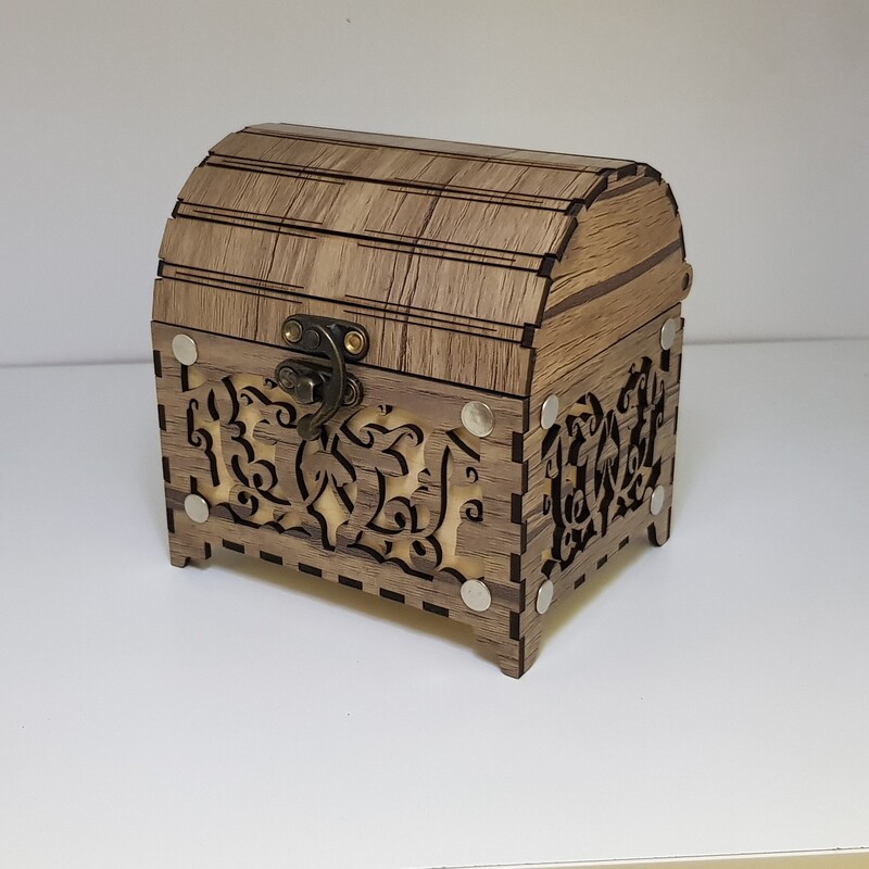 صندوقچه چوبی پیم دار لوکس مناسب برای جای جواهرات کادویی دکوری