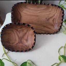 ست شیرینی خوری وآجیل خوری چوبی،ساخته شده با چوب نارون،پوشیده شده با روغن گیاهی