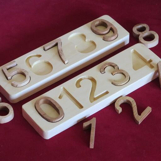 اسباب بازی پازل اعداد انگلیسی چوبی برند رادین چوب- پوشش گیاهی- مناسب بالای 3سال