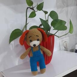 عروسک بافتنی سگ  (عروسک کاموایی دستبافت)