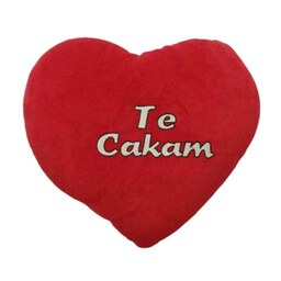 قلب قرمز ولنتاین پولیشی کوسن بالش کادو هدیه نوشته به زبان اسلواکی Te Cakam به معنی من منتظر شما هستم خارجی وارداتی اروپا
