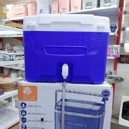 یخدان 22 لیتری دسته دار شیردار رنگ آبی