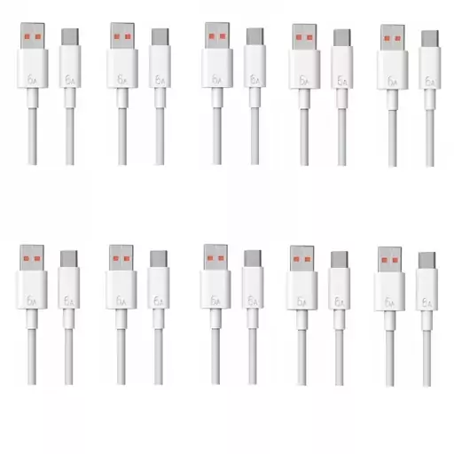 کابل تبدیل USB به USB-C مدل 6A طول 1 متر مجموعه 10 عددی