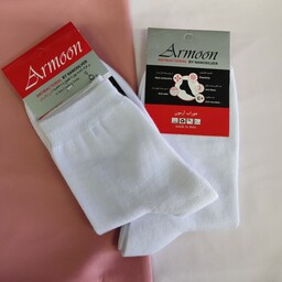 جوراب زنانه و دخترانه سفید ساده ساق دار  خاصیت آنتی باکتریال نانو 