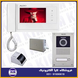 دربازکن تصویری یک واحدی آلدو با پنل 4UCM و گوشی 727Mسفید