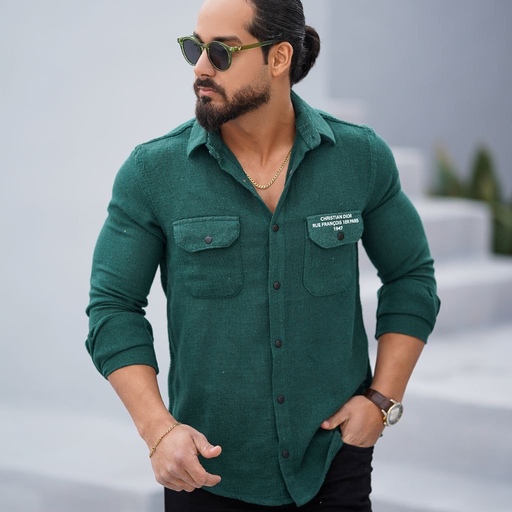 پیراهن کنف ساده دوجیب مردانه برند مراکش باضمانت رنگ و دوخت در رنگبندی جذاب و شیک