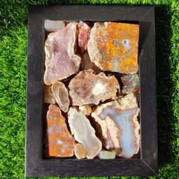 تابلو سنگ طبیعی از انواع راف عقیق ، شجر ، آمیتیست
