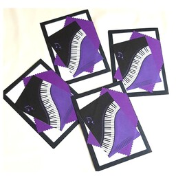 کارت پستال دست ساز طرح پیانو