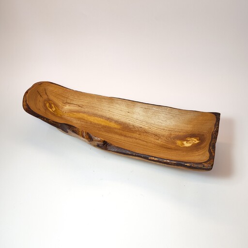 رولت خوری چوبی دست ساز رنگ قهوه ای روشن ساخته شده از چوب درخت زیتون با پوشش گیاهی ضدآب