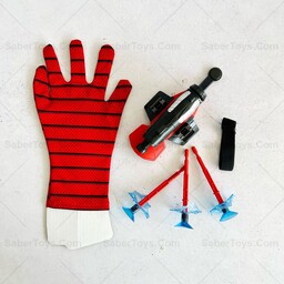 دستکش اسپایدرمن یا مرد عنکبوتی تیر پرتاب کن دارای 3 عدد تیر مخصوص