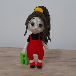عروسک دختر  عروسک بافتنی دختر 20 سانتی اسباب بازی دخترانه