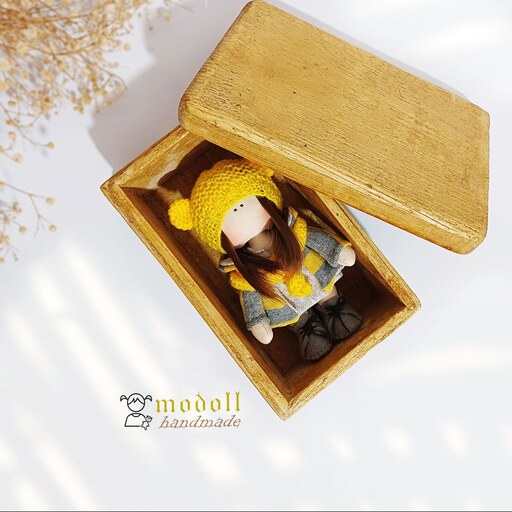 باکس ولنتاین باکس چوبی جعبه هدیه چوبی مدل لوکس در دار کوچک دستساز از چوب نراد کد 02