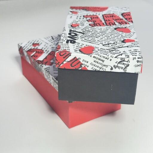 باکس هدیه دستساز هاردباکس مستطیل طرح لاو