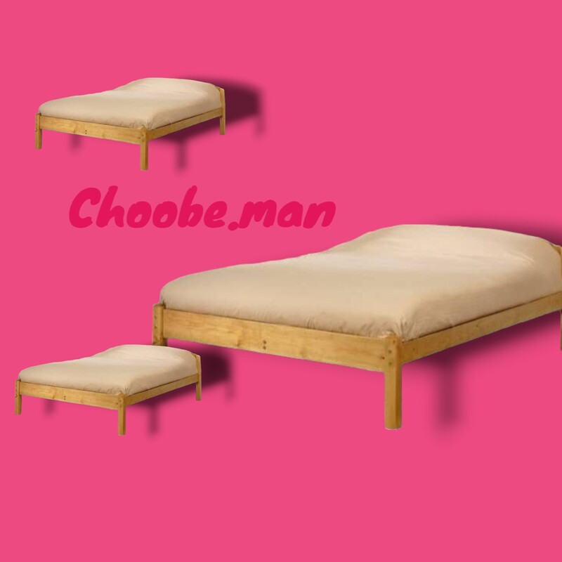 تخت خواب تاج کوتاه تمام چوب یک نفره  مناسب تشک 100-200