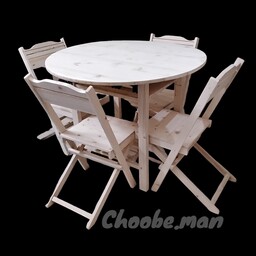 میز و صندلی  نهار خوری تاشو تمام چوب 80-100