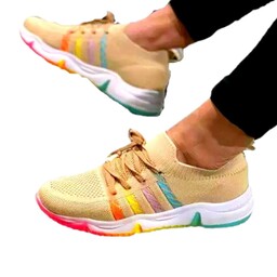 کفش اسپرت کتونی اسکیچرز  بافتی رنگین کمان ادیداس 