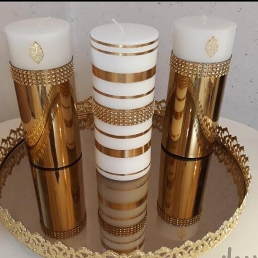 شمع استوانه ای پک سه عددی مناسب برای کادو ودکور ارتفاع 10.15.20 با هر رنگ وطرح 