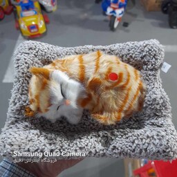 خرید اسباب بازی عروسک گربه خوابیده صدا دار
