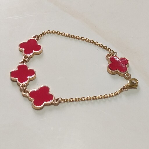 دستبند شکوفه های قرمز