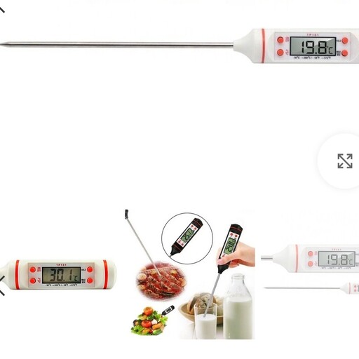 دماسنج مایعات مدل TP101طول 18 سانت،جنس دسته پلاستیک جنس میله استیل ،صفحه نمایشگر ال سی دی،محدوده دما زیر 50 تا بالای 300