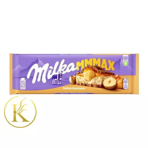 شکلات تخته ای فندق و تافی تریپل مکس میلکا (300گرم) milka max

