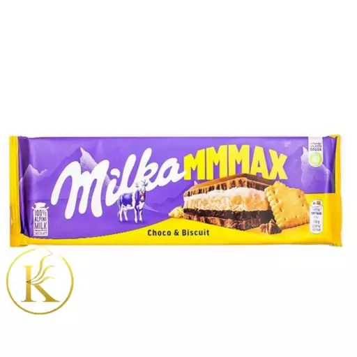 شکلات تخته ای شکلات و بیسکوییت تریپل مکس میلکا (300گرم) milka max

