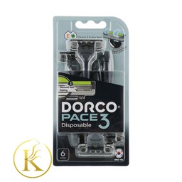 تیغ اصلاح و خودتراش سه لبه دورکو بسته 6 تایی Pace 6 Disposable Dorco

