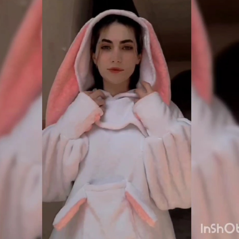نمای 8 خرید هودی دخترانه خرگوش دو تیکه خز دورو