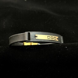 دستبند چرم طلا 18 عیار مردانه کد 2003