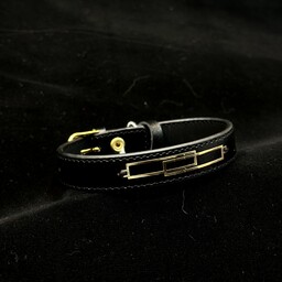 دستبند چرم طلا 18 عیار مردانه کد 2013