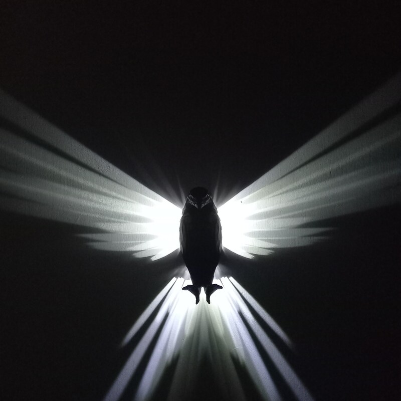 روشنایی دکوری دیواری طرح عقاب باطریی کم مصرف جنس ABS