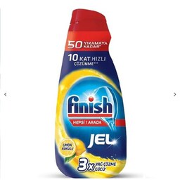 ژل ماشین ظرفشویی فینیش FINISH ترکیه 50 بار مصرف رایحه لیمو حجم 1000ml