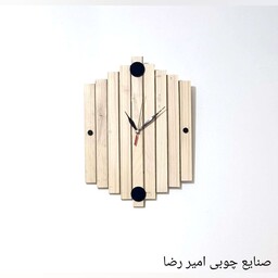 ساعت دیواری چوبی با قطر 30 سانتی متر