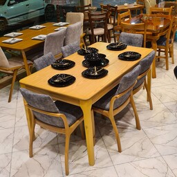 میز و صندلی غذاخوری 6 نفره مدل اِسپورت  ( کل کار چوب راش گرجستانه) 