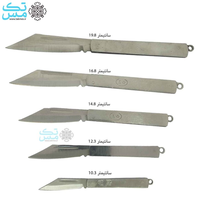 چاقوی جیبی (2 عددی) تمام استیل مدل جراحی 12.3 سانتی