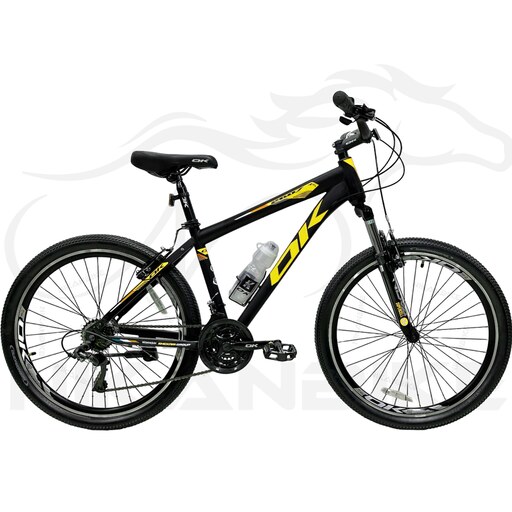 دوچرخه کوهستان اوکی سایز 26 مدل آهنی ویبریک (21 دنده) زرد .کد 1018019