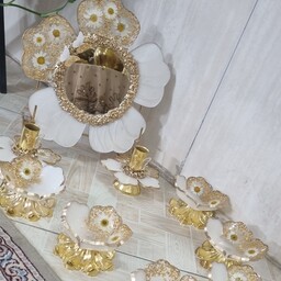 ست هفت سین گل بابونه زبیا داری آینه پایه آینه جاشمعی 