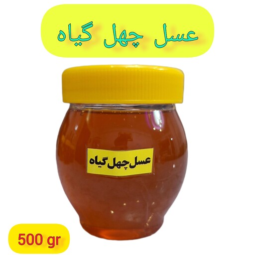 عسل طبیعی و خوراکی چهل گیاه(وزن نیم کیلو) ساکارز  زیر 5(خرید از  زنبوردار)