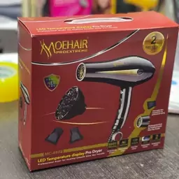 سشوار موهایر کدmc6602 درجه یک و سالونی  نمایشگر دیجتالی دما دارایه دو کله حالت دهنده (متمرکز ) کله دیسپانسر